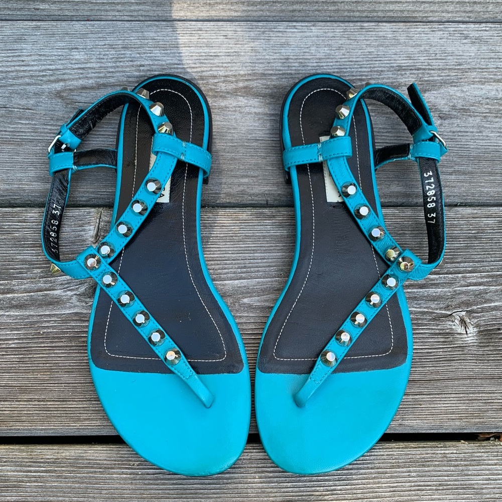 BALENCIAGA stud sandals Blue (37)